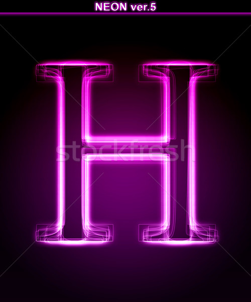Glowing font. Shiny letter H Stock photo © Designer_things