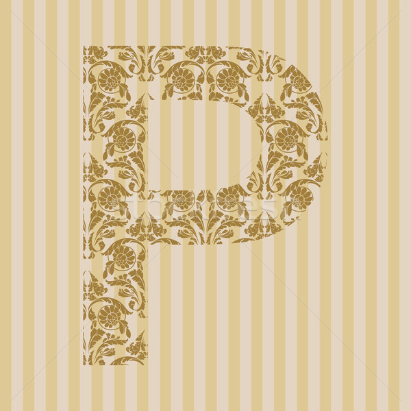 Floral font. Letter P Stock photo © Designer_things