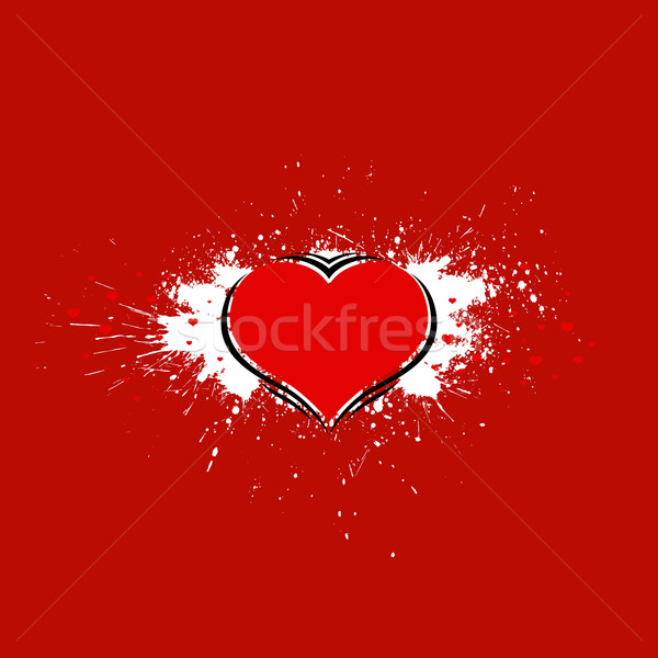 Glanzend hart vector liefde kaart grunge Stockfoto © Designer_things