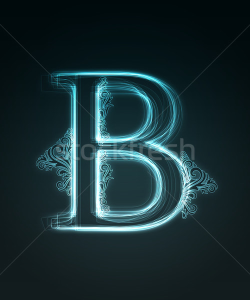 Glowing font. Shiny letter B Stock photo © Designer_things