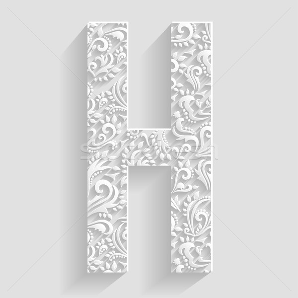 Lettre h vecteur floral invitation cartes décoratif [[stock_photo]] © Designer_things