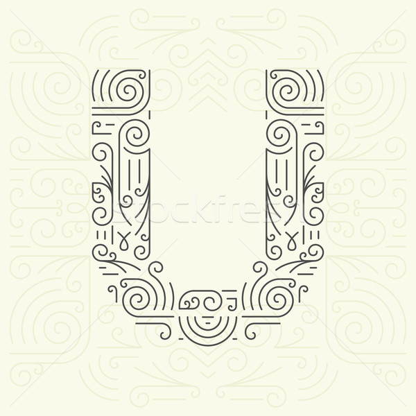 Vektor line Stil geometrischen Schriftart Text Stock foto © Designer_things