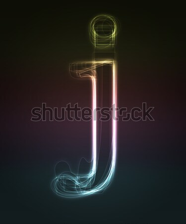 Glowing font. Shiny letter j. Stock photo © Designer_things