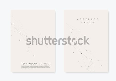 Stock photo: Set vector brochures template with connect design. Abstract technology pattern, compound dots and li