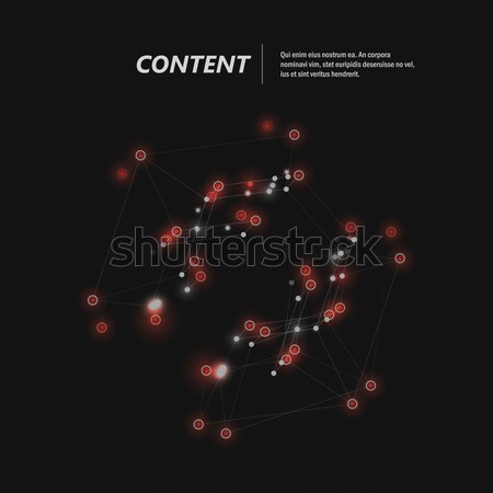 Abstract polygonal structure on dark background with connecting dots and lines Stock photo © designleo