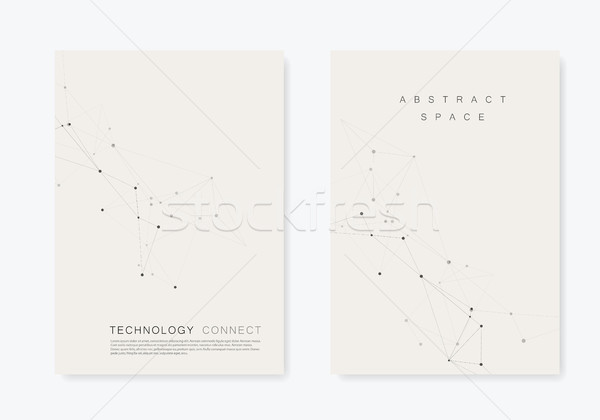 Foto stock: Conjunto · vetor · brochuras · modelo · conectar · projeto