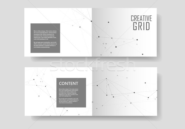 Set vector brochures template with connect design. Abstract technology pattern, compound dots and li Stock photo © designleo