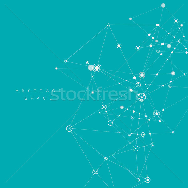 Connection science background. Modern polygonal technology with lines and dots Stock photo © designleo