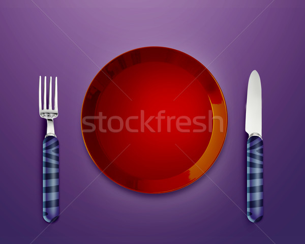 Empty Plate with knife and fork Stock photo © designsstock