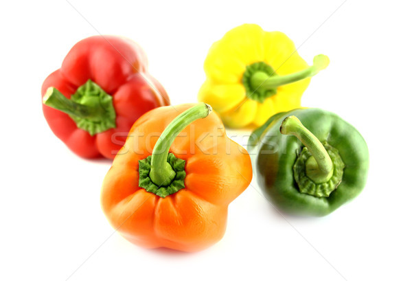 Csoport színes édes paprika fehér étel Stock fotó © designsstock