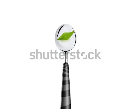 olive pierced by fork,  isolated on white background  Stock photo © designsstock