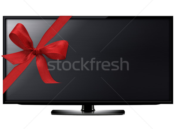 Lcd tv scherm zwarte opknoping muur Stockfoto © designsstock