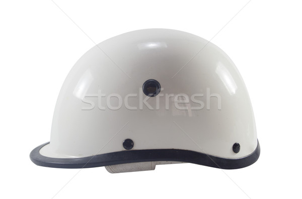 Motocykl klasyczny kask biały tle czarny Zdjęcia stock © designsstock