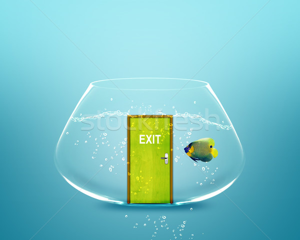 Mic castron iesire uşă afaceri sticlă Imagine de stoc © designsstock