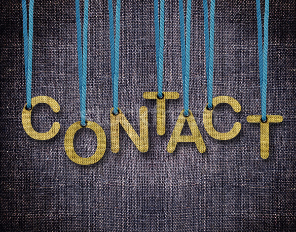 Litere agatat contact albastru fundal scrisoare Imagine de stoc © designsstock