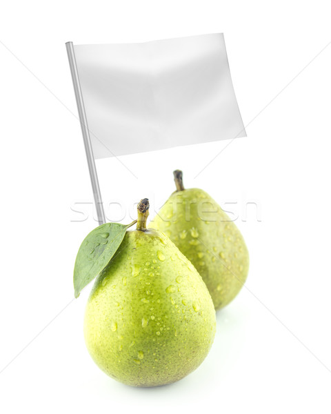 Gesunden Bio-Lebensmittel frischen grünen Birnen Flagge Stock foto © designsstock