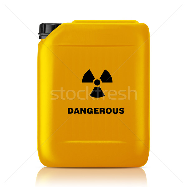 Plastikowe galon żółty puszka niebezpieczny podpisania Zdjęcia stock © designsstock