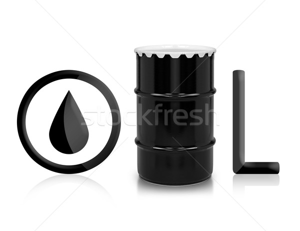 Kőolaj hordó olaj fehér izolált munka Stock fotó © designsstock