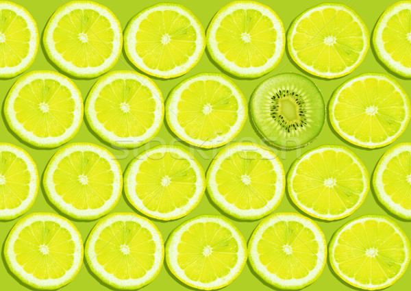 Сток-фото: бесшовный · лимона · Ломтики · свежие · один · киви