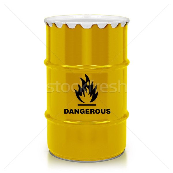 Műanyag gallon arany hordó gyúlékony felirat Stock fotó © designsstock