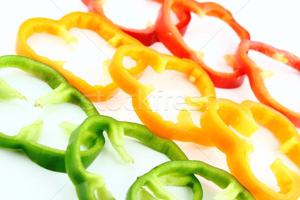 Stock photo: slices of colorful sweet bell pepper 