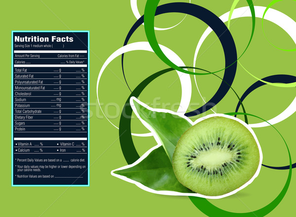 Creatieve ontwerp kiwi voeding feiten label Stockfoto © designsstock