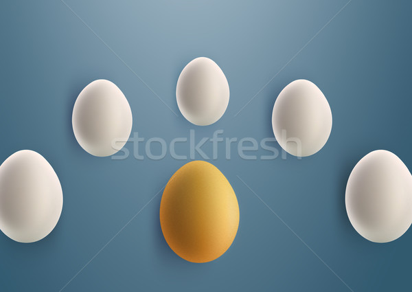 unique golden egg between white eggs Stock photo © designsstock