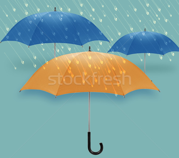 傘 橙 人群 個性 商業照片 © designsstock