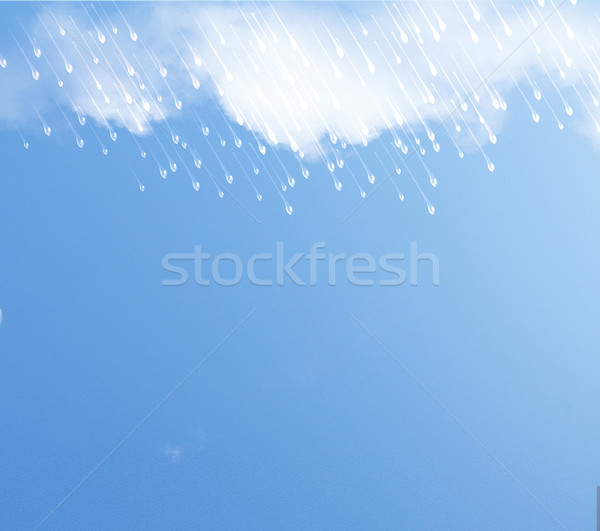 Pioggia nubi sfondo onda drop bianco Foto d'archivio © designsstock