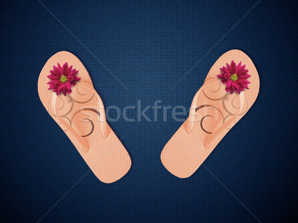 Colorful Flip Flops on blue background Stock photo © designsstock
