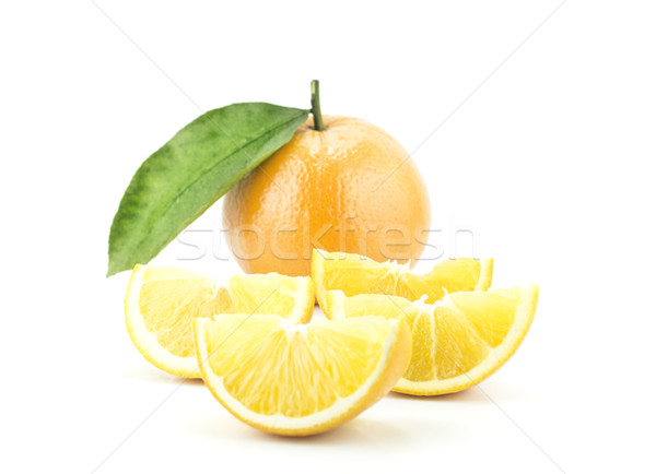 Stockfoto: Zoete · oranje · vruchten · bladeren · oranje · voedsel