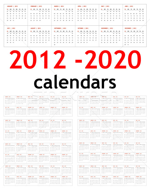 New year 2012 - 2020 Calendars Stock photo © designsstock