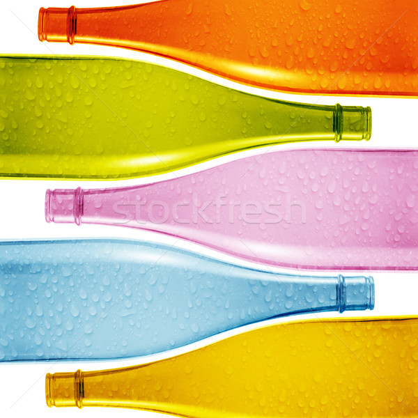 Színes üveg üveg szett üres üvegek Stock fotó © designsstock
