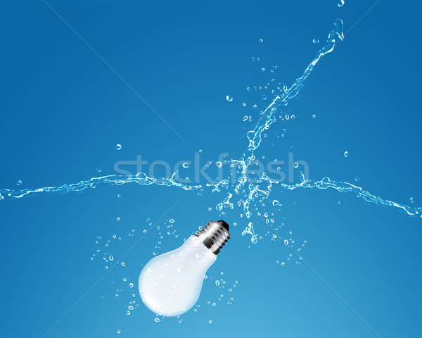 Stock foto: Glühend · Glühlampe · blau · Business · Wasser