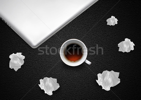 Crumpled papers and coffee Stock photo © designsstock