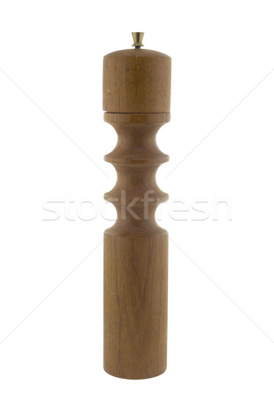 [[stock_photo]]: Moulin · à · poivre · brun · isolé · blanche · alimentaire · bois