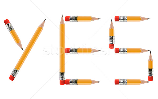 Tak krótki ołówki odizolowany biały zaklęcie Zdjęcia stock © designsstock