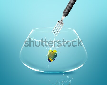 angelfish jumping out of  fishbowl Stock photo © designsstock