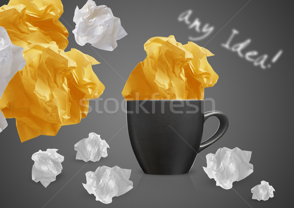 Crumpled papers and coffee Stock photo © designsstock