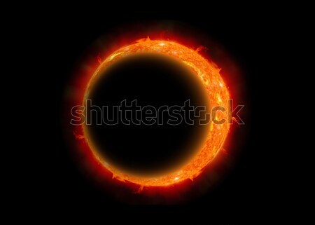 Fogyatkozás hold absztrakt tudományos tele fekete lyuk Stock fotó © designsstock