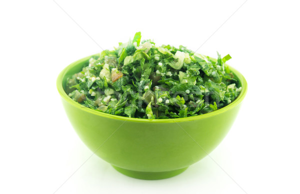 Salata yeşil plaka beyaz arka plan buğday Stok fotoğraf © designsstock
