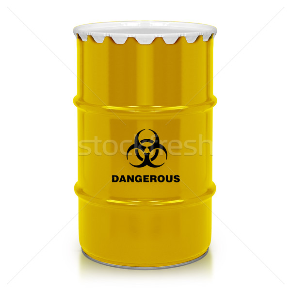 Plastikowe galon złoty baryłkę niebezpieczny podpisania Zdjęcia stock © designsstock