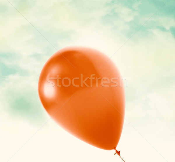 Vermelho balão amor vintage blue sky nuvens Foto stock © designsstock