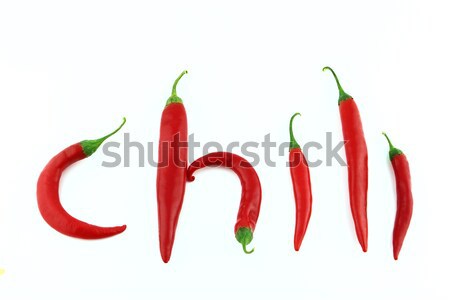 Rojo caliente chile chile blanco alimentos Foto stock © designsstock