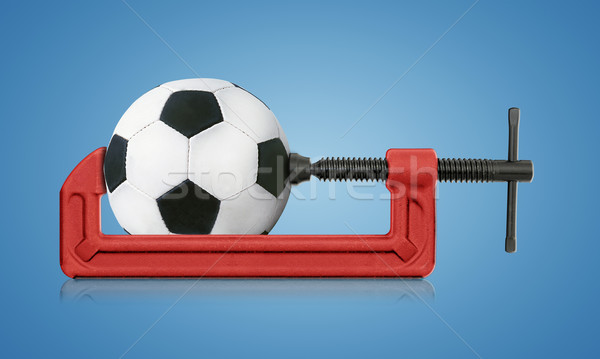 Horizontaal hand voetbal sport afbeelding bouw Stockfoto © designsstock