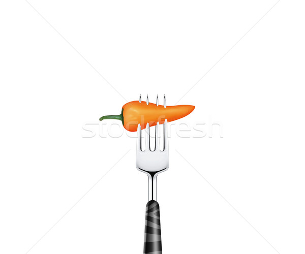 Yellow Chili pierced by forks Stock photo © designsstock