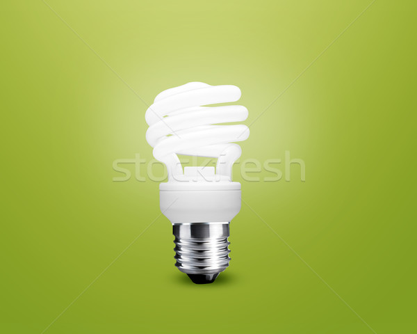 glowing Light bulb idea on green background Stock photo © designsstock