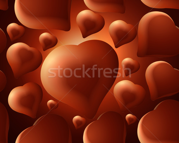 бесшовный шоколадом сердцах аннотация формы сердца любви Сток-фото © designsstock