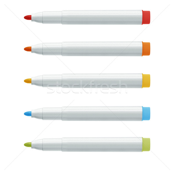 Wyróżnienia długopisy kolorowy tekst pracy ścieżka Zdjęcia stock © designsstock
