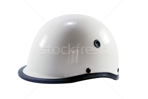 Motocykl klasyczny kask biały tle czarny Zdjęcia stock © designsstock